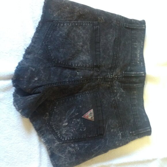 Guess Black Washed Jean Jeans Shorts in Size 25 - Picture 2 of 2